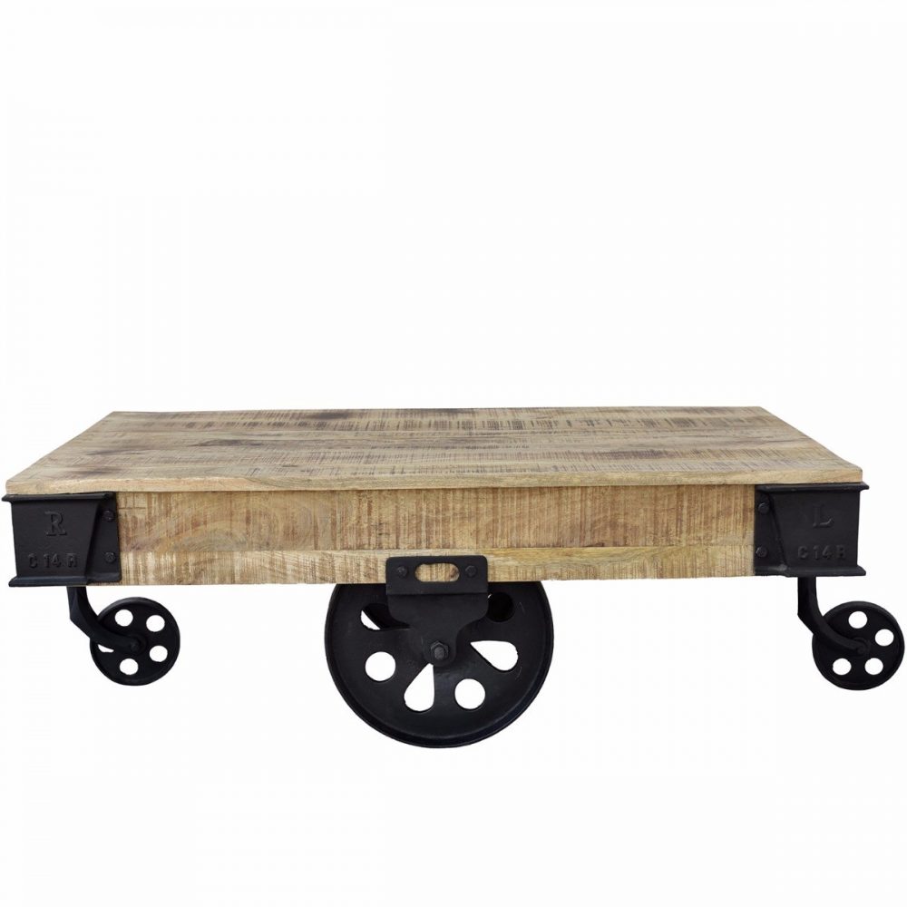 CART COFFEE TABLE MANGO WOOD  60X120X43 CM