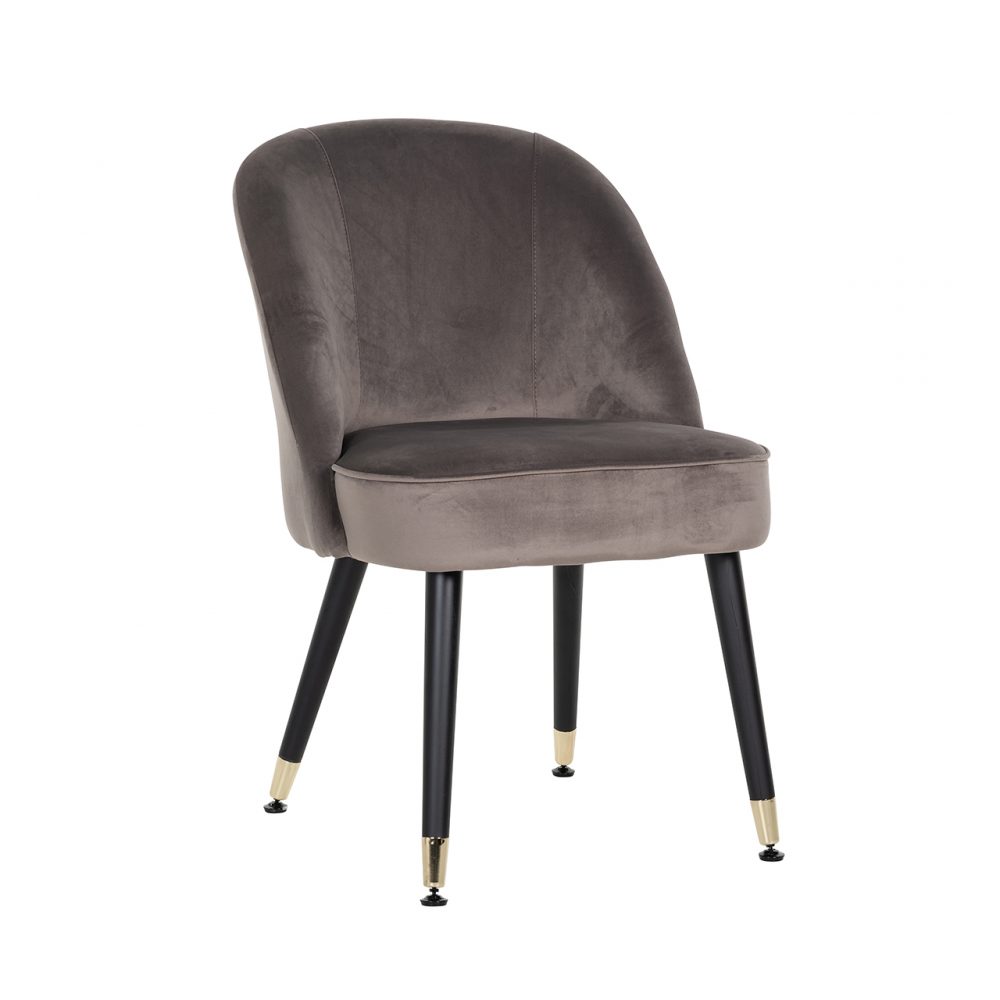 Stoel Julius Stone Velvet, Gold footcap (Quartz Stone 101)