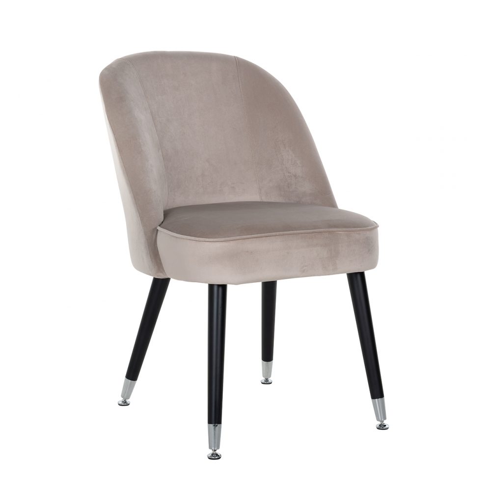 Stoel Julius Khaki Velvet, Silver footcap (Quartz Khaki 903)