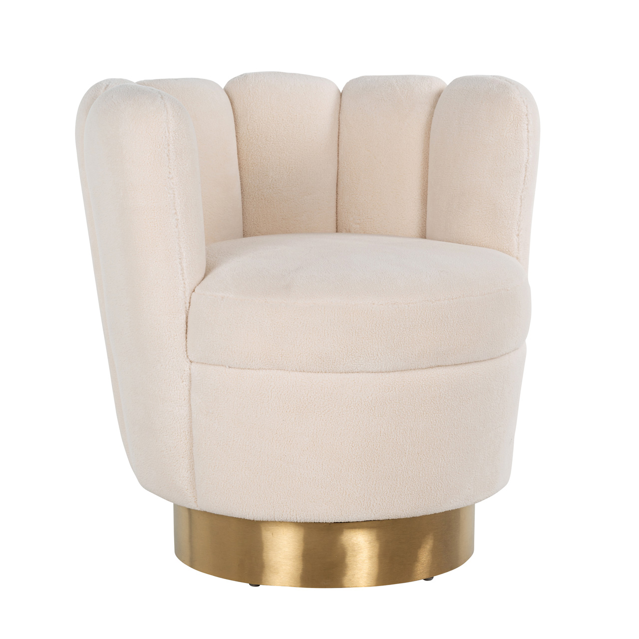 Hoes Meter Gewoon Fauteuil Mayfair White teddy / Brushed gold () - Vera Wonen